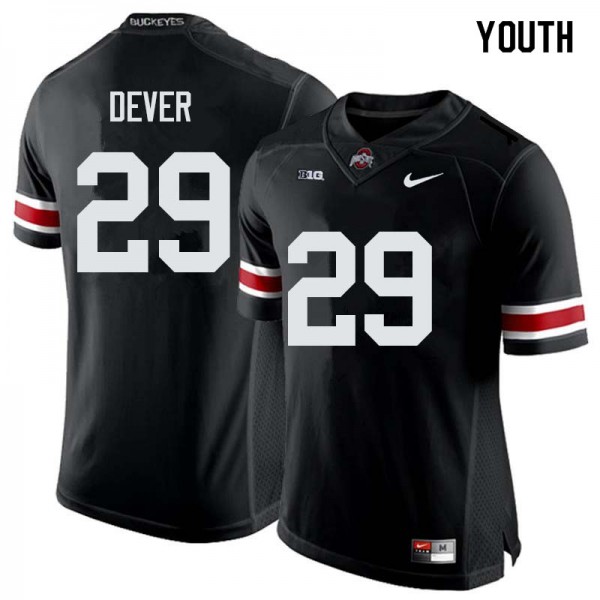 Ohio State Buckeyes #29 Kevin Dever Youth Embroidery Jersey Black